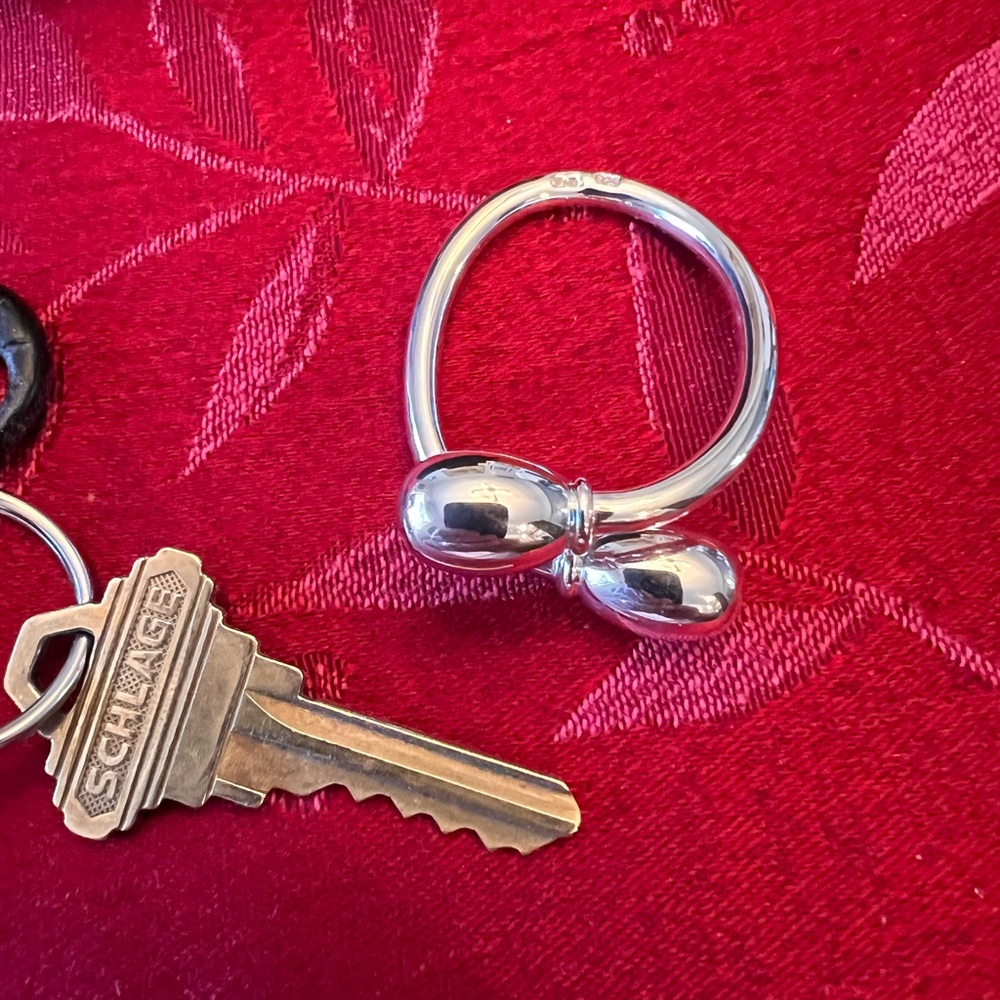 “Thistle & Bee” .925 Sterling Silver Key Ring. Unique Loop Design! - Picture 3 of 6